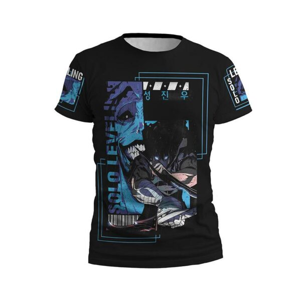 Футболка дитяча спортивна з принтом «Тільки я візьму новий рівень. Мисливець проти Бога. Solo Leveling. Hunter vs God»