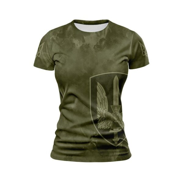 Футболка женская спортивная с принтом «Альфа. Спецподразделение СБУ. Тактический стиль. Tactical style»