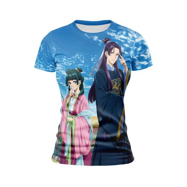 Футболка женская спортивная с принтом «Монолог травницы. Маомао и Джинши. The Apothecary Diaries. Maomao and Jinshi»