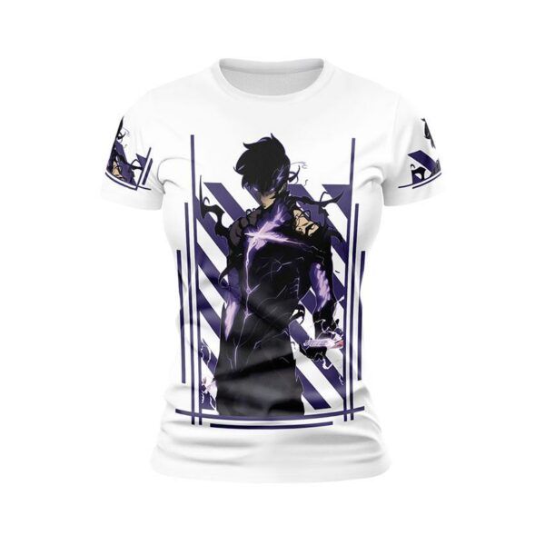 Футболка женская спортивная с принтом «Только я возьму новый уровень. Сонг Джину. Solo Leveling. Sung Jinwoo»