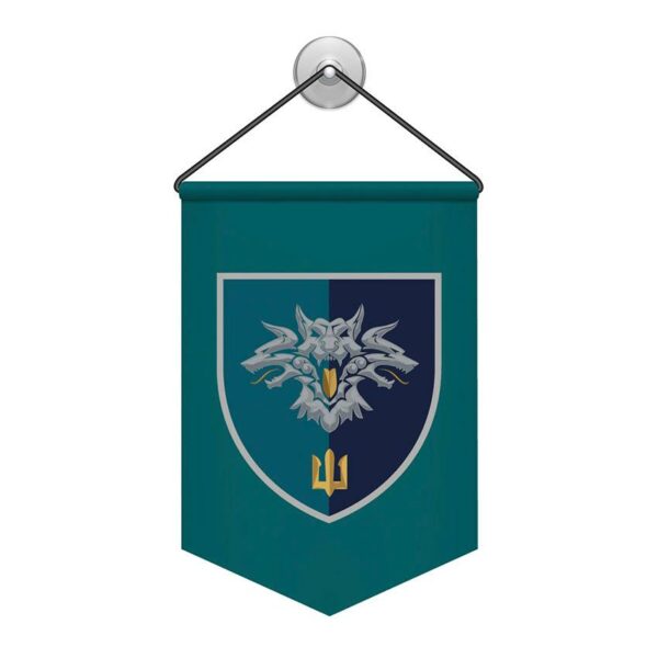 Вимпел двосторонній з принтом «38-ма окрема бригада морської піхоти (лого 2)»