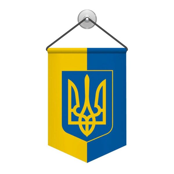 Вимпел двосторонній з принтом «Герб України. Coat of arms of Ukraine»