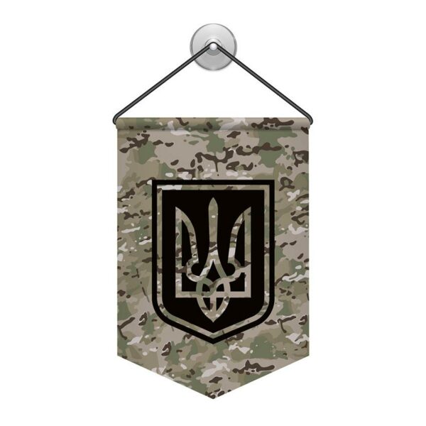 Вымпел двусторонний с принтом «Герб Украины. Камуфляж. Coat of arms of Ukraine. Camouflage 1»