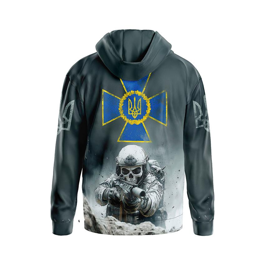 Худі чоловіче з принтом «1-й корпус НГУ «Азов». Бойовий дух. Warrior Spirit»