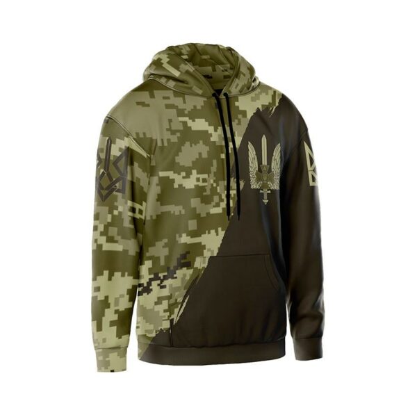 Худі чоловіче з принтом «Альфа. Спецпідрозділ СБУ. Камуфляж. Camouflage»