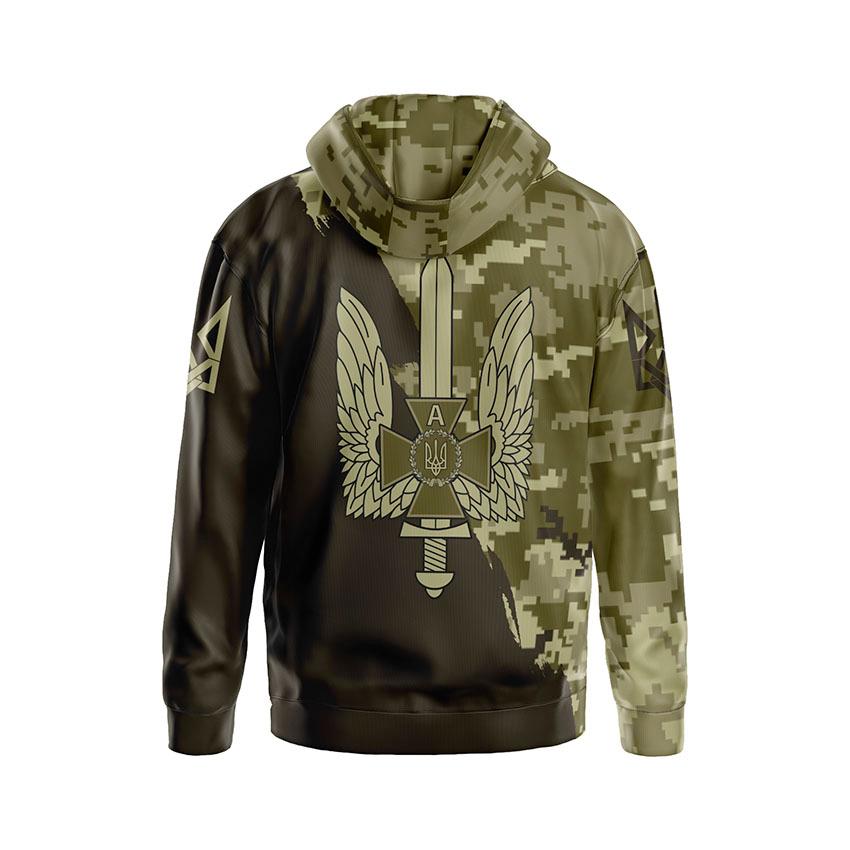 Худі чоловіче з принтом «Альфа. Спецпідрозділ СБУ. Камуфляж. Camouflage»