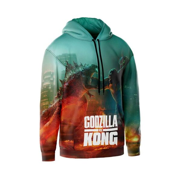 Худі чоловіче з принтом «Ґодзілла та Конґ. Битва Титанів. Godzilla x Kong. Clash of the TitansНазва»