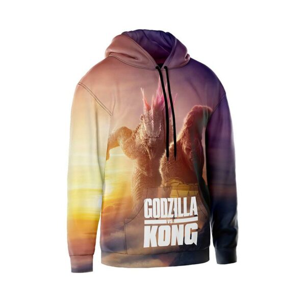 Худі чоловіче з принтом «Ґодзілла та Конґ. Протистояння монстрів. Godzilla x Kong. Monster Standoff»