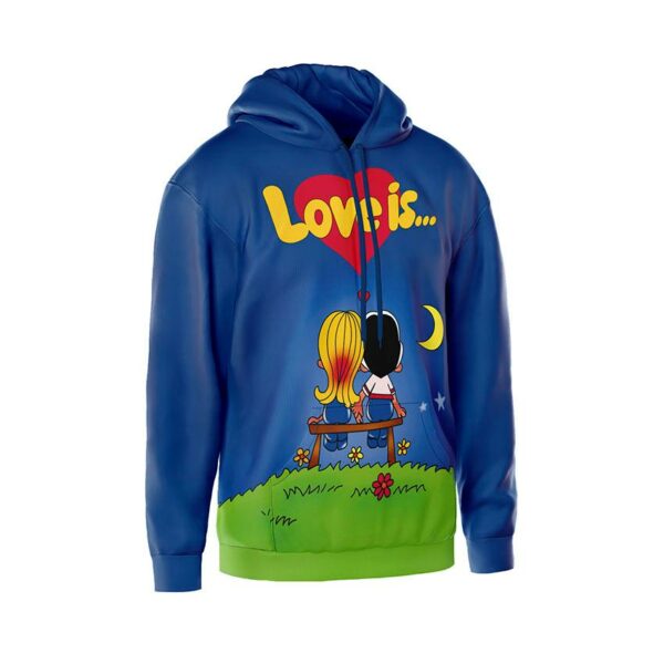 Худи мужское с принтом «Любовь это... Love Is...»