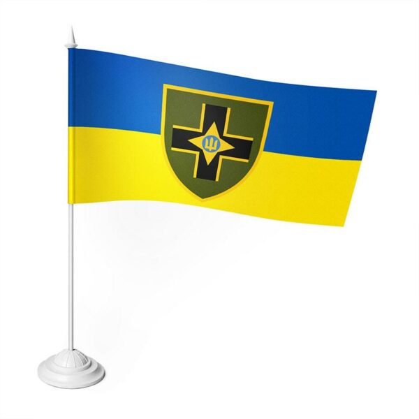 Настільний прапорець з принтом «28-ма окрема механізована брига́да імені Лицарів Зимового Походу»