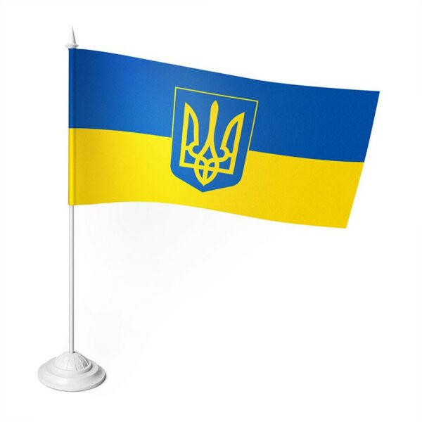 Настільний прапорець з принтом «Герб України. Coat of arms of Ukraine»