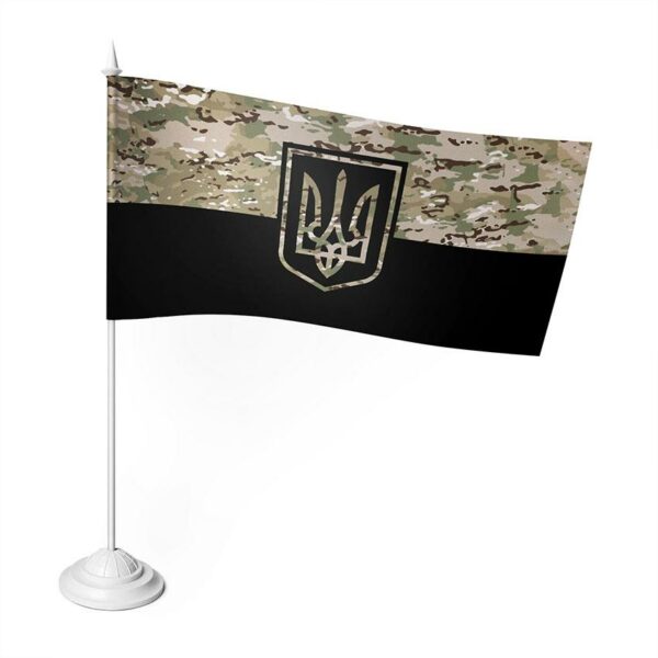 Настільний прапорець з принтом «Герб України. Камуфляж. Coat of arms of Ukraine. Camouflage»