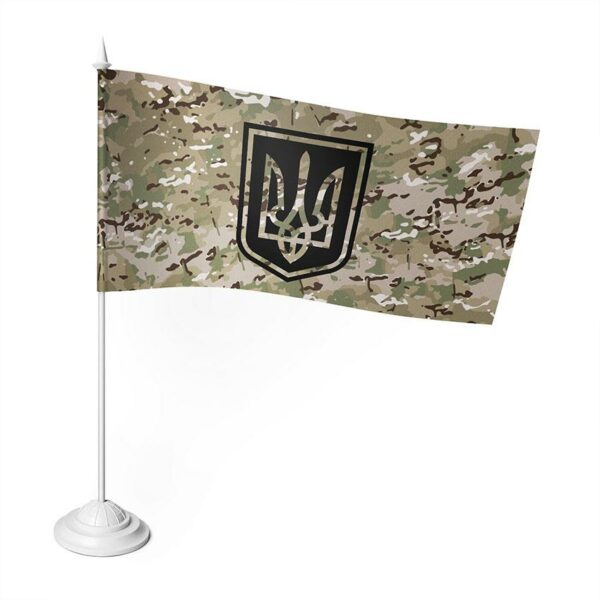 Настільний прапорець з принтом «Герб України. Камуфляж. Coat of arms of Ukraine. Camouflage 1»