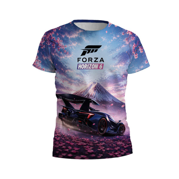 Футболка чоловіча спортивна з принтом «Гонки в Японії. Racing in Japan. Forza Horizon 6»