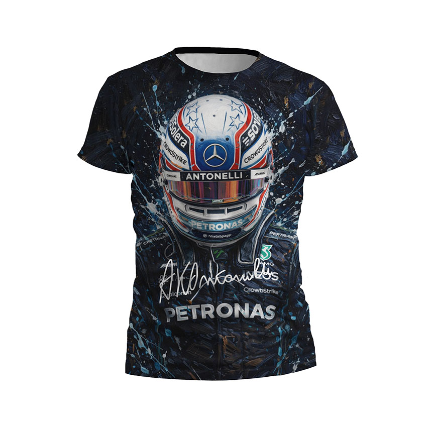 Футболка чоловіча спортивна з принтом «Кімі Антонеллі. Арт. Формула 1. Kimi Antonelli Art. Formula 1»