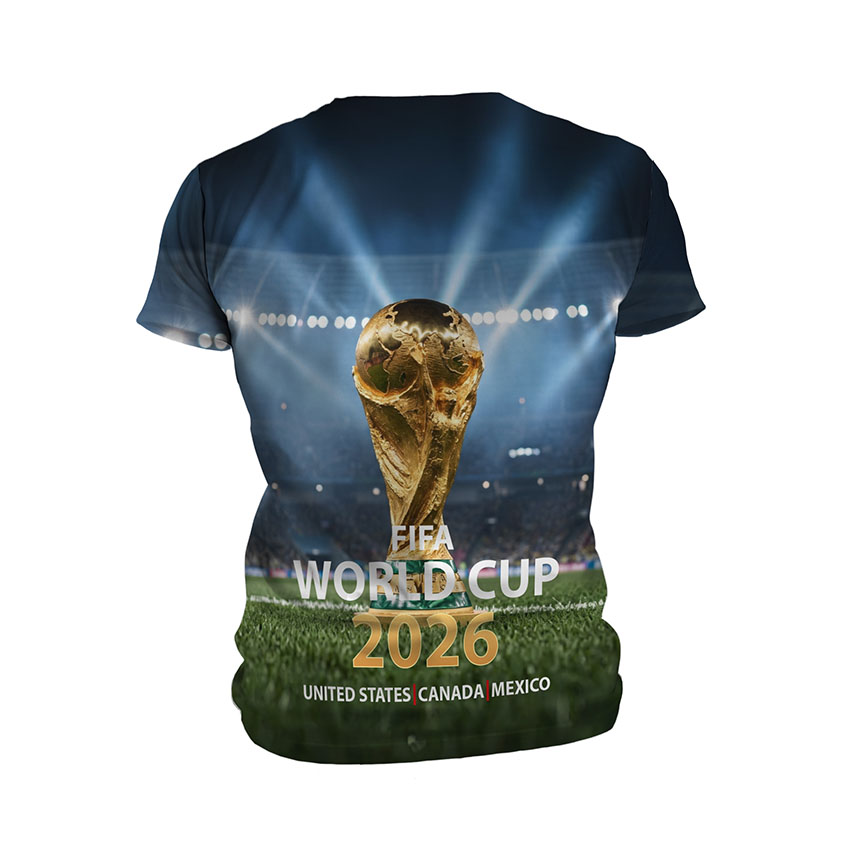 Футболка чоловіча спортивна з принтом «Кубок Світу 2026. Нічний стадіон. World Cup 2026. Night stadium»