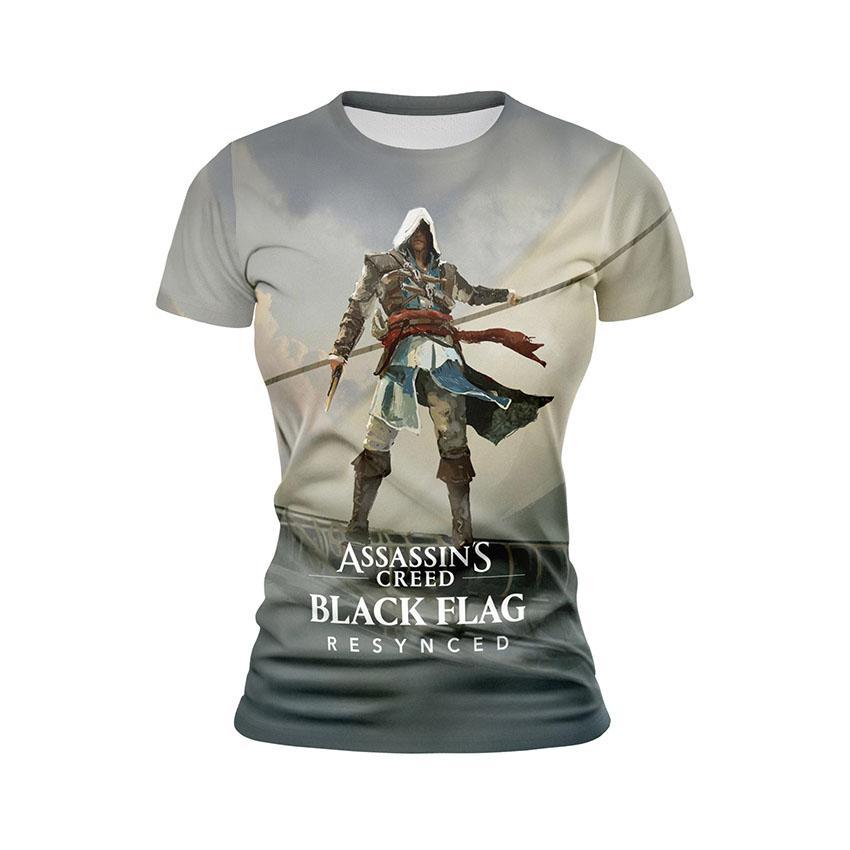 Футболка жіноча спортивна з принтом «Ассасін Крід. Дух Піратства. Assassin's Creed. Pirate Spirit»