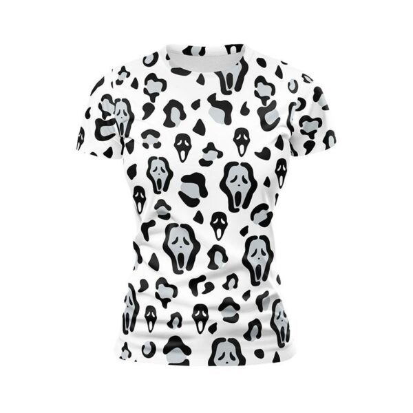 Футболка жіноча спортивна з принтом «Ґоустфейс. Патерн. Ghostface. Pattern»