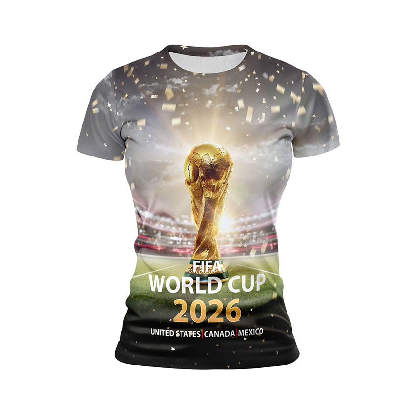 Футболка женская спортивная с принтом «Кубок Мира 2026. World Cup 2026»