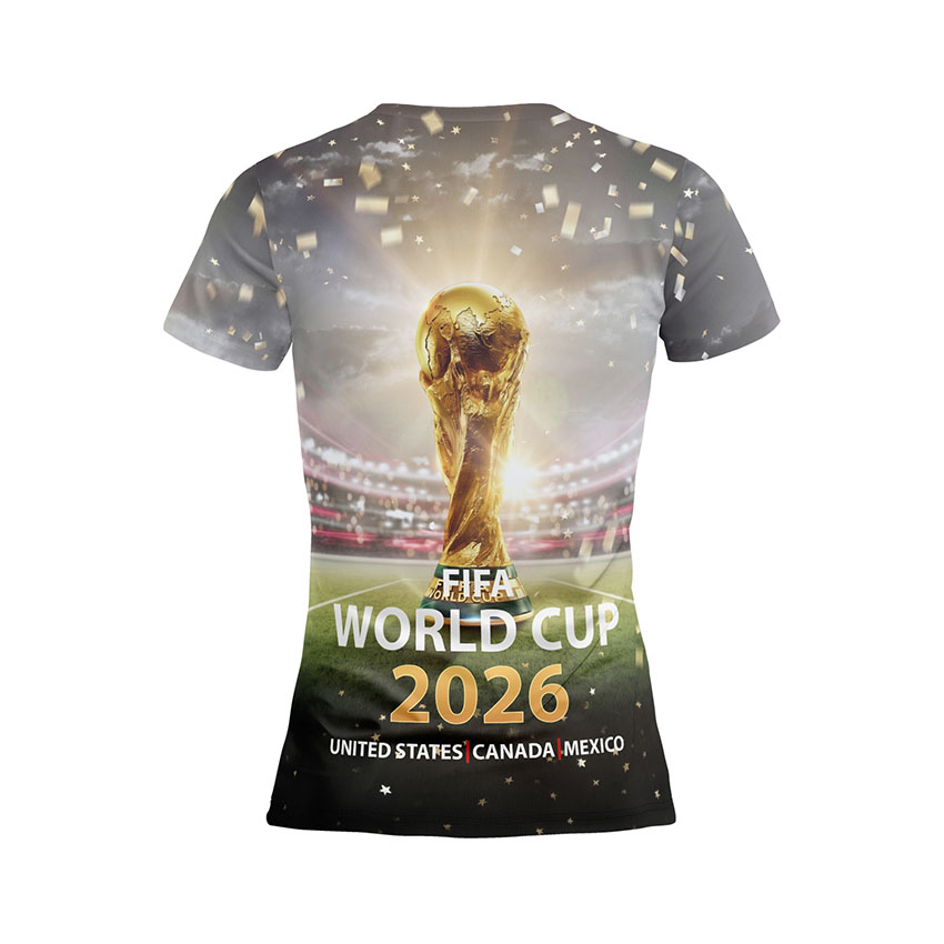 Футболка женская спортивная с принтом «Кубок Мира 2026. World Cup 2026»