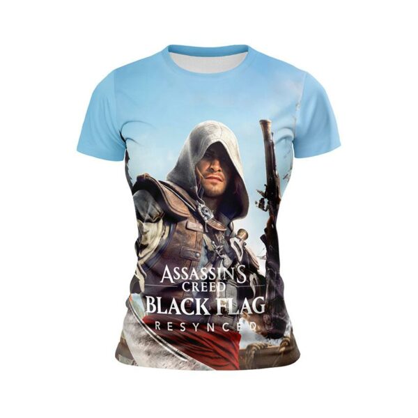 Футболка жіноча спортивна з принтом «Ассасін Крід. Морський Ассасін. Assassin's Creed. Sea Assassin»