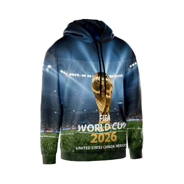 Худи мужское с принтом «Кубок мира 2026. Ночной стадион. World Cup 2026. Night stadium»