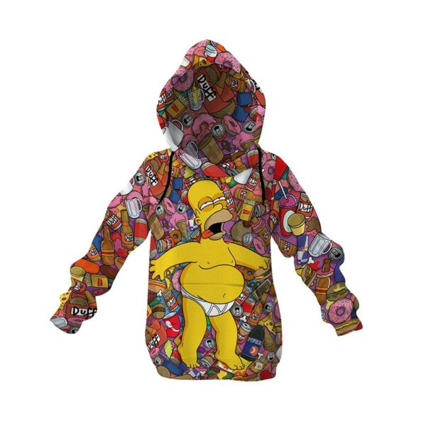 Худі дитяче з принтом «Сімпсони. Гомер з пончиками. The Simpsons. Homer with donuts»