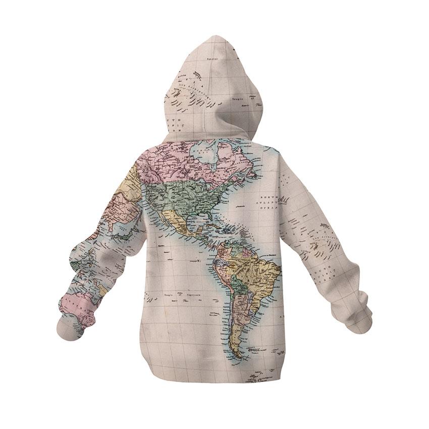 Худі дитяче з принтом «Вінтажна мапа світу. Vintage world map»