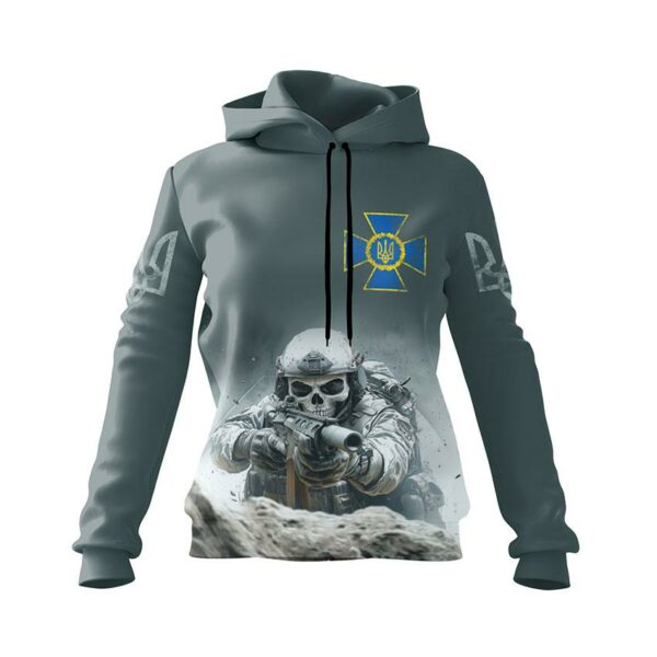 Худи женское с принтом «1-й корпус НГУ «Азов». Боевой дух. Warrior Spirit»