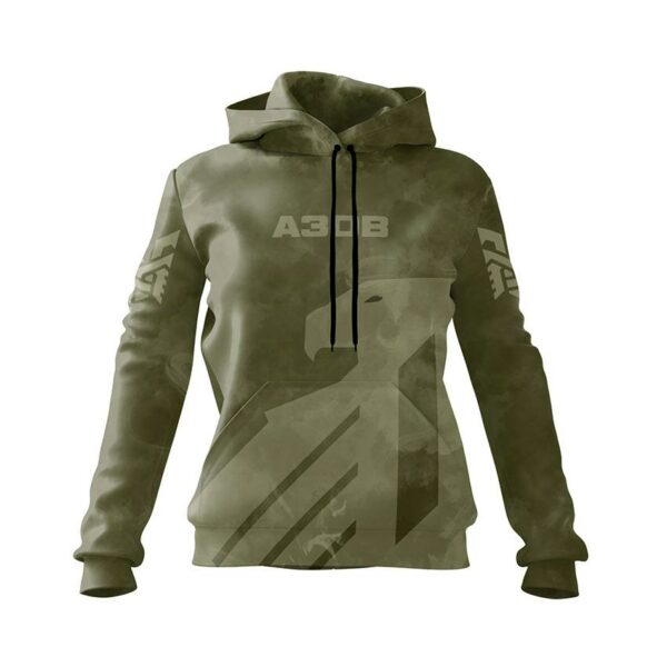 Худи женское с принтом «1-й корпус НГУ «Азов». Тактический стиль. Tactical Style»