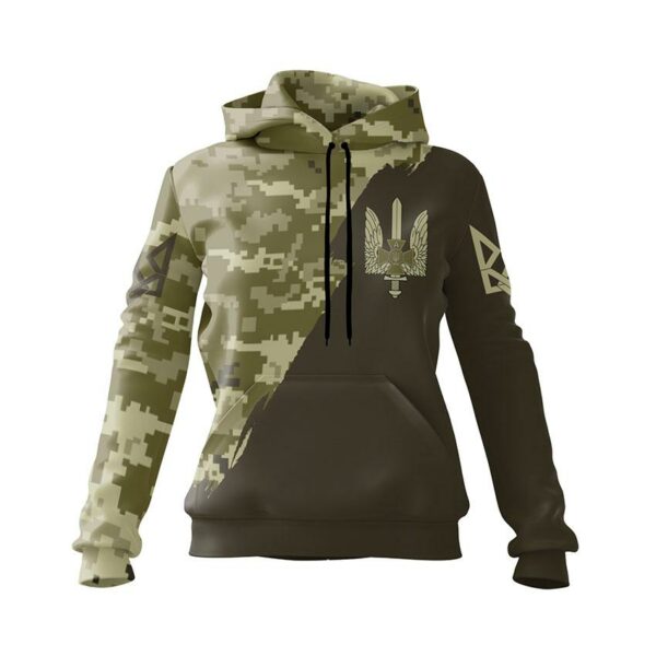 Худи женское с принтом «Альфа. Спецподразделение СБУ. Камуфляж. Camouflage»