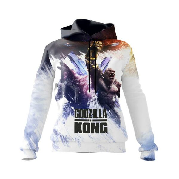 Худи женское с принтом «Годзилла и Конг. Эпическая дуэль. Godzilla x Kong. Epic duel»