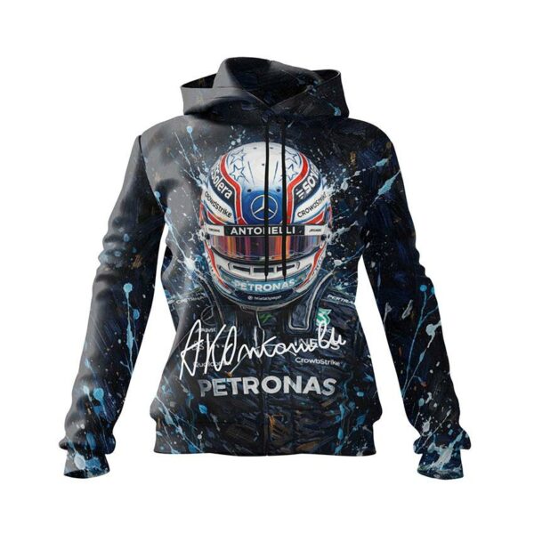 Худи женское с принтом «Кими Антонелли. Арт. Формула 1. Kimi Antonelli Art. Formula 1»