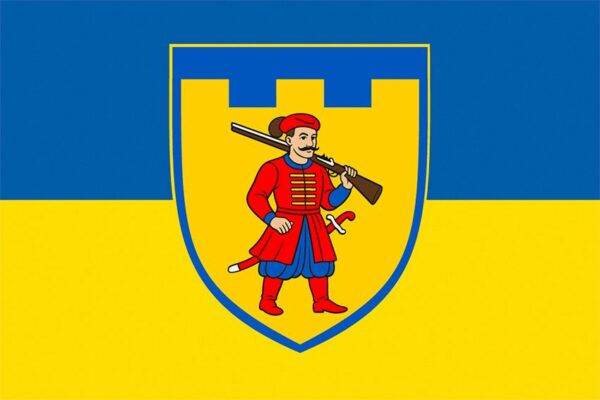 Прапор 260-та окрема бригада територіальної оборони «Хортиця» (260 ОБрТрО) ЗСУ синьо-жовтий