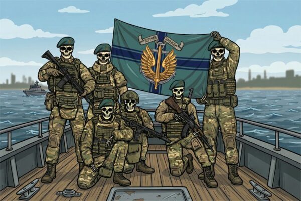 Флаг «Морская пехота Украины. Marine corps of Ukraine»