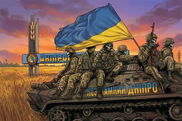 Прапор «Незламний Дніпро. The Unbreakable Dnieper»