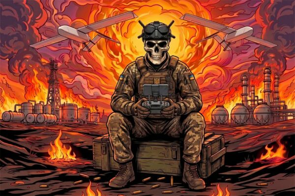 Прапор «Пекельний оператор дронів. Hell drone operator»