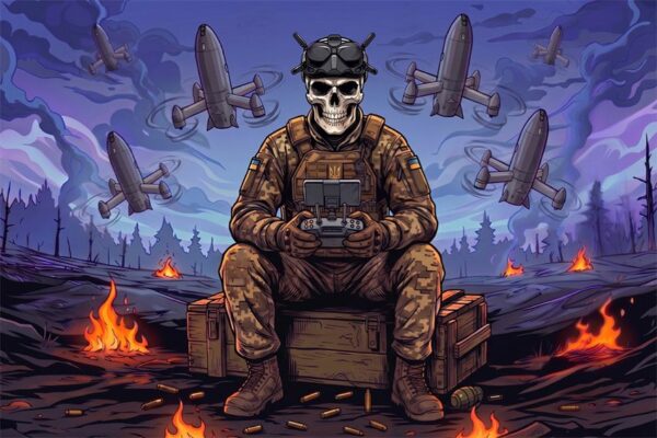 Прапор «Воїн-оператор дронів. Drone operator warrior»