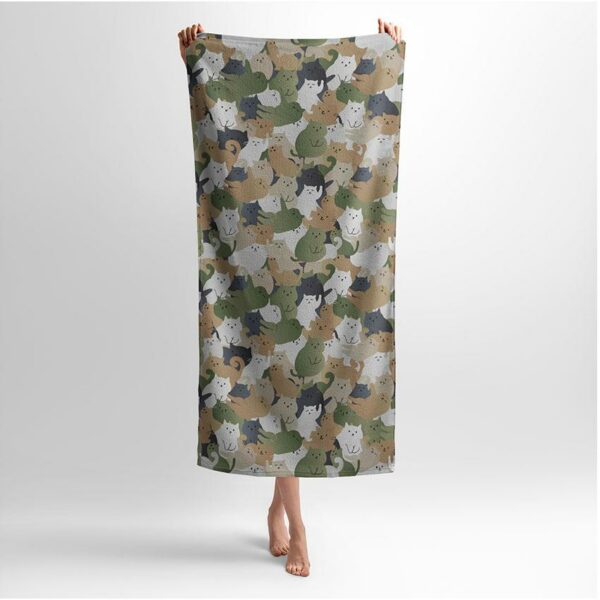 Полотенце с принтом «Кошачий камуфляж. Cat camouflage»