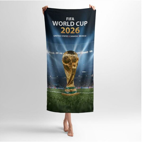 Полотенце с принтом «Кубок мира 2026. Ночной стадион. World Cup 2026. Night stadium»