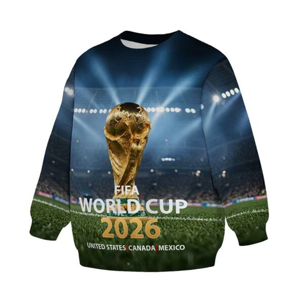 Свитшот детский с принтом «Кубок мира 2026. Ночной стадион. World Cup 2026. Night stadium»