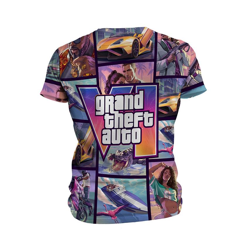 Футболка чоловіча спортивна з принтом «ГТА VI. Вайс Сіті. Grand Theft Auto VI. Vice City»