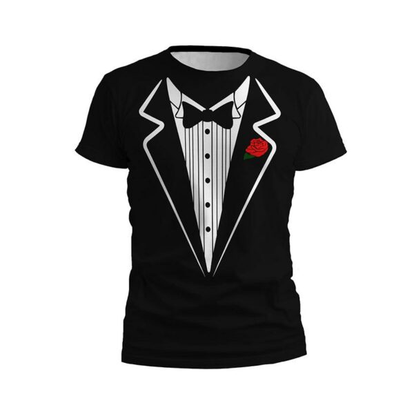 Футболка чоловіча спортивна з принтом «Костюм з трояндою. Suit with rose»