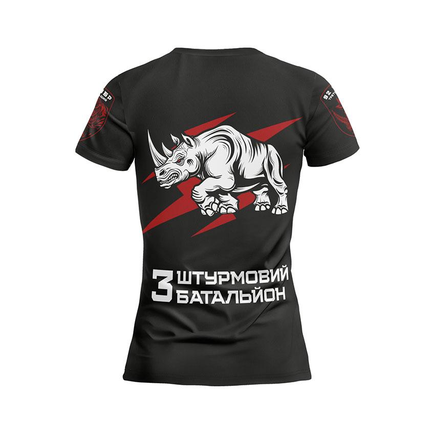 Футболка женская спортивная с принтом «3 штурмовой батальон 92 ОШБР. Огонь битвы. Fire of Battle»
