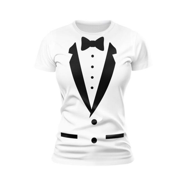 Футболка жіноча спортивна з принтом «Класичний смокінг. Classic tuxedo»