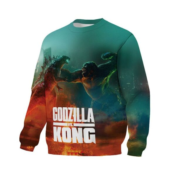 Світшот унісекс з принтом «Ґодзілла та Конґ. Битва Титанів. Godzilla x Kong. Clash of the Titans»