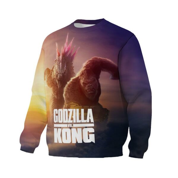 Світшот унісекс з принтом «Ґодзілла та Конґ. Протистояння монстрів. Godzilla x Kong. Monster Standoff»