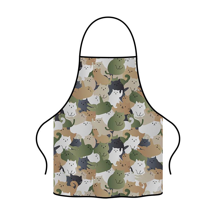 Фартух з принтом «Котячий камуфляж. Cat camouflage»
