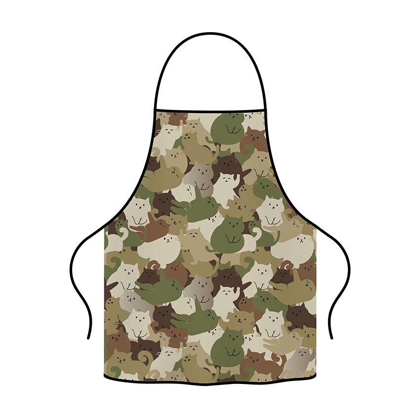 Фартух з принтом «Котячий камуфляж. Cat camouflage»