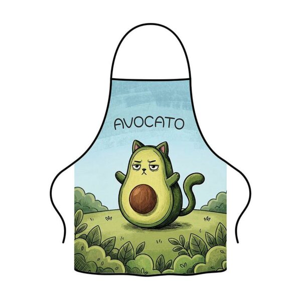Фартух з принтом «Втомлений Авокадо кіт. Tired Avocado Cat»